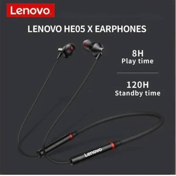 Lenovo HE05X Bluetooth 5.0 Magnetic Neckband Earphones
