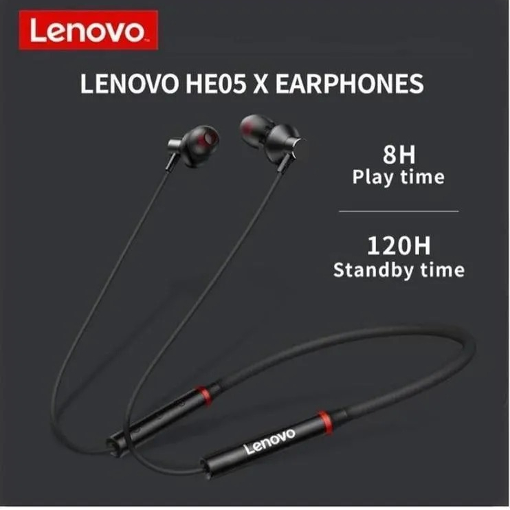 Lenovo HE05X Bluetooth 5.0 Magnetic Neckband Earphones
