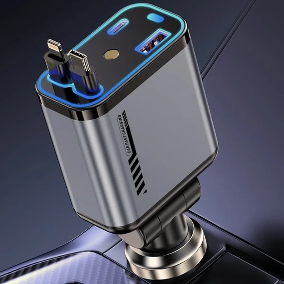 4-In-1 Fast Charging Car Charger with Star Light