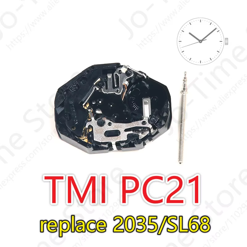 TMI PC21 Japanese Quartz Movement 3 Hands 6¾x8mm Height 3.15mm product image