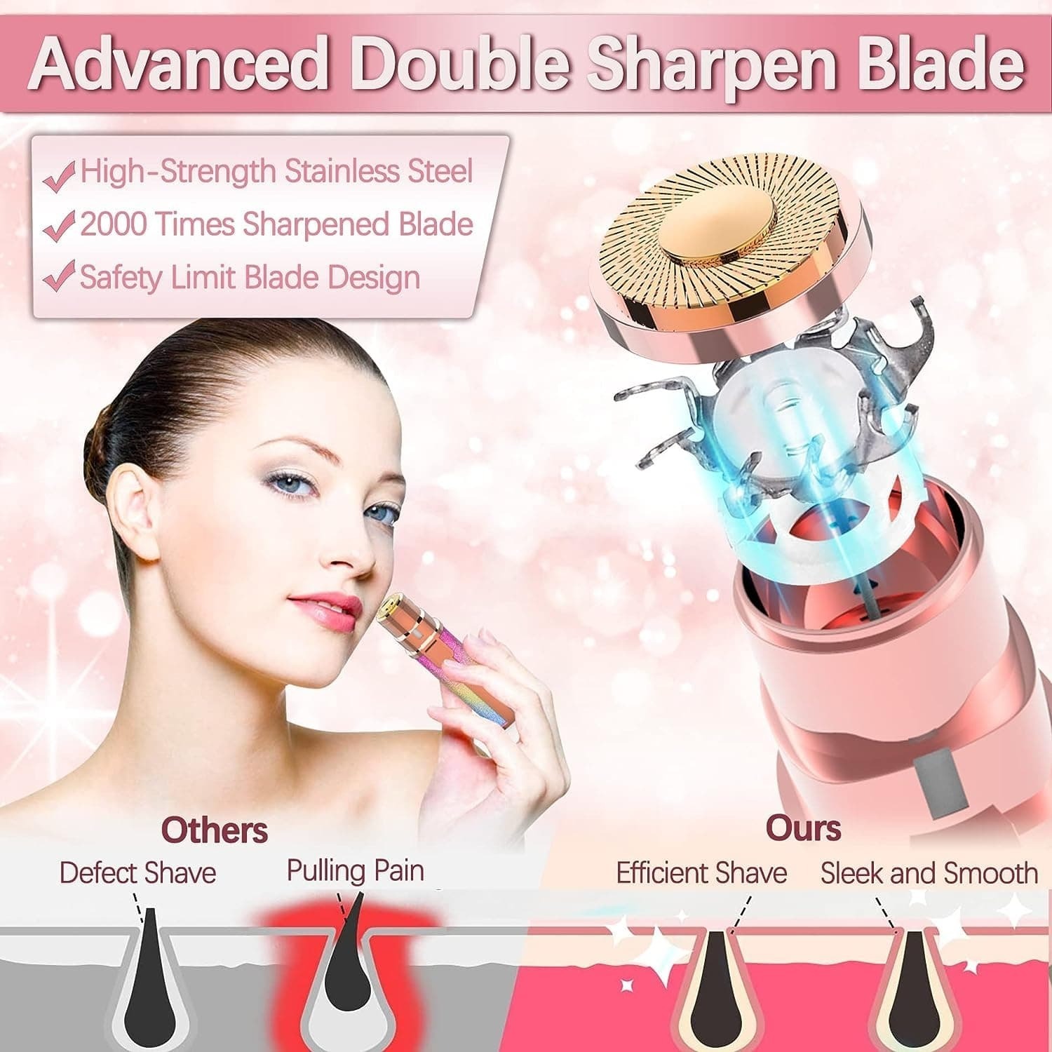 Portable Electric Eyebrow Trimmer with LED Light