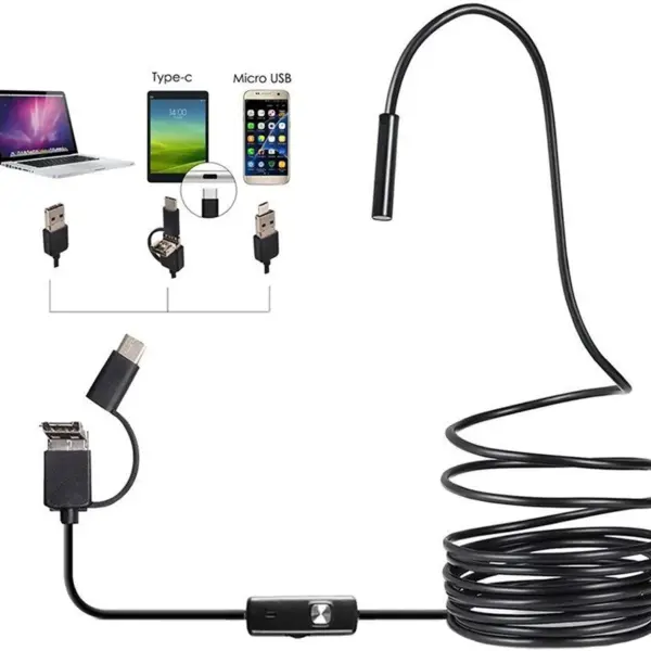 3 In 1 HD Endoscope Camera with Adjustable LED Lights