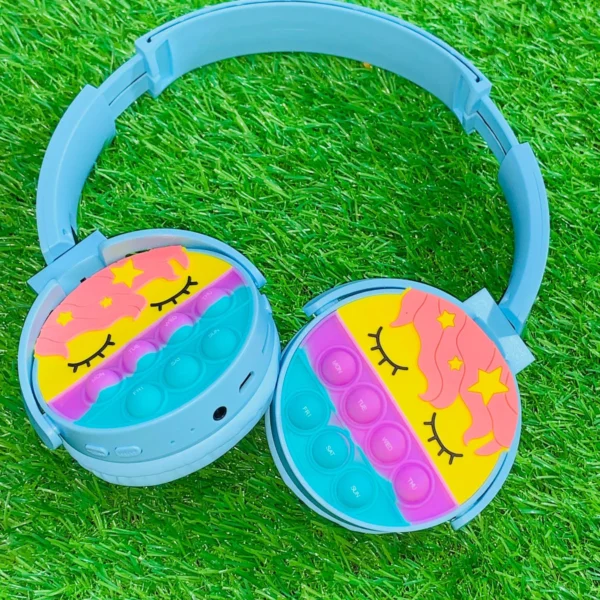Cute Pop It Kids Bluetooth Headphones with Memory Card Slot