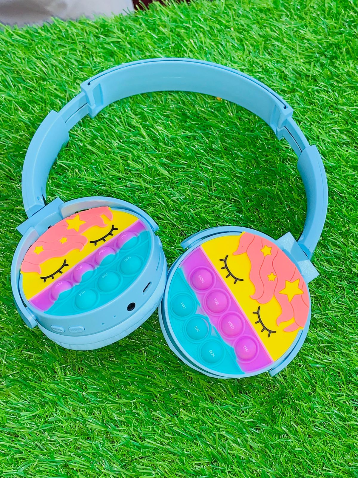 Cute Pop It Kids Bluetooth Headphones with Memory Card Slot