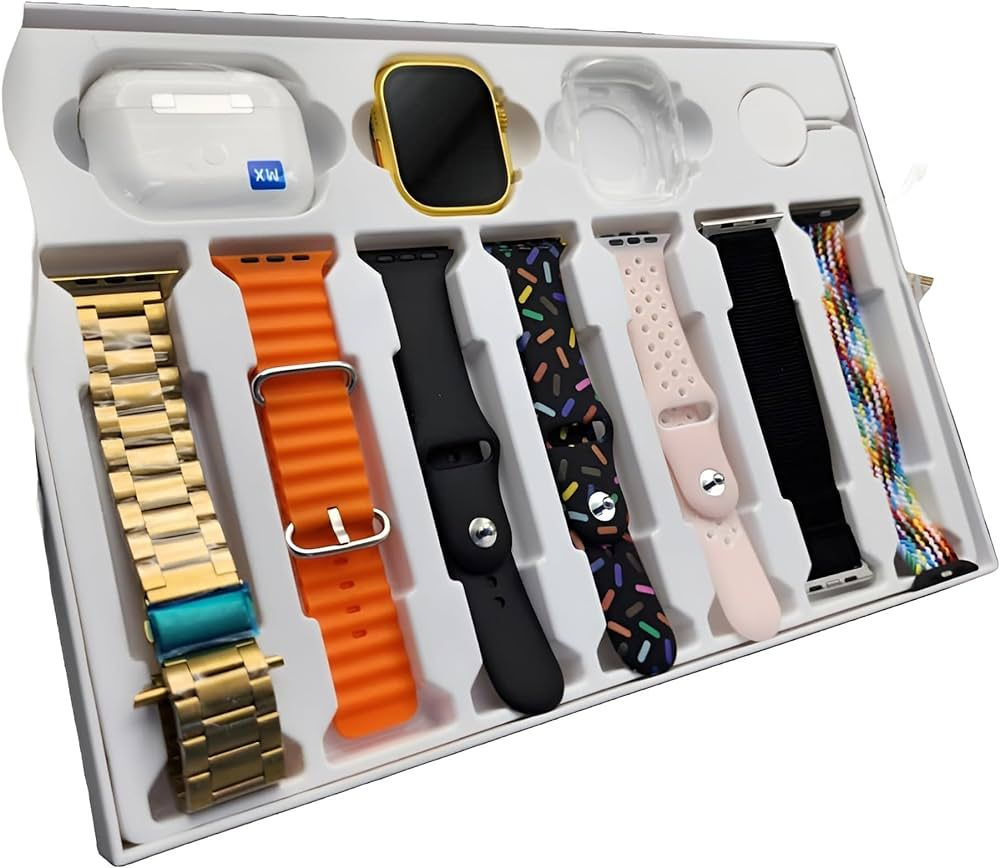 I20 Ultra Max Smartwatch 10-in-1 with 7 Straps & AirPods
