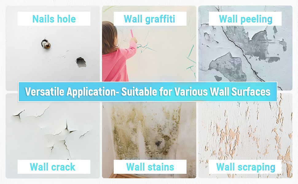 Wall Repair Paste 200gm White Waterproof Crack Filler with Scraper