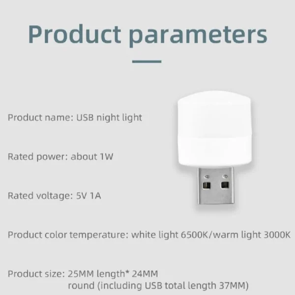 7 Pcs Mini USB LED Light Bulbs Portable Night Lamps