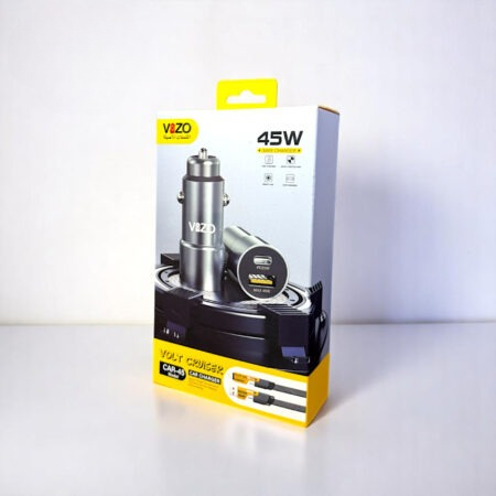 Car45 Dual Port Smart Car Charger with V999 4-in-1 Cable