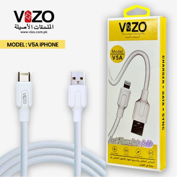 V5A Lightning Cable for iPhone 8 to 15 Series - 1 Meter