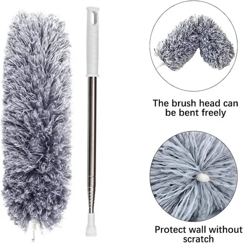 Extendable Microfiber Duster with Bendable Head and Long Handle