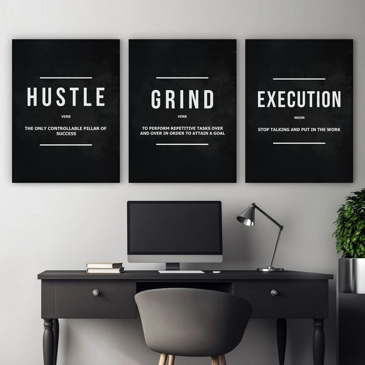Set of 3 Motivational Wooden Canvas Frames 8x11 Inch