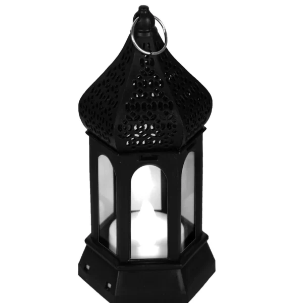 Antique Black Hexagonal Retro LED Candle Lamp