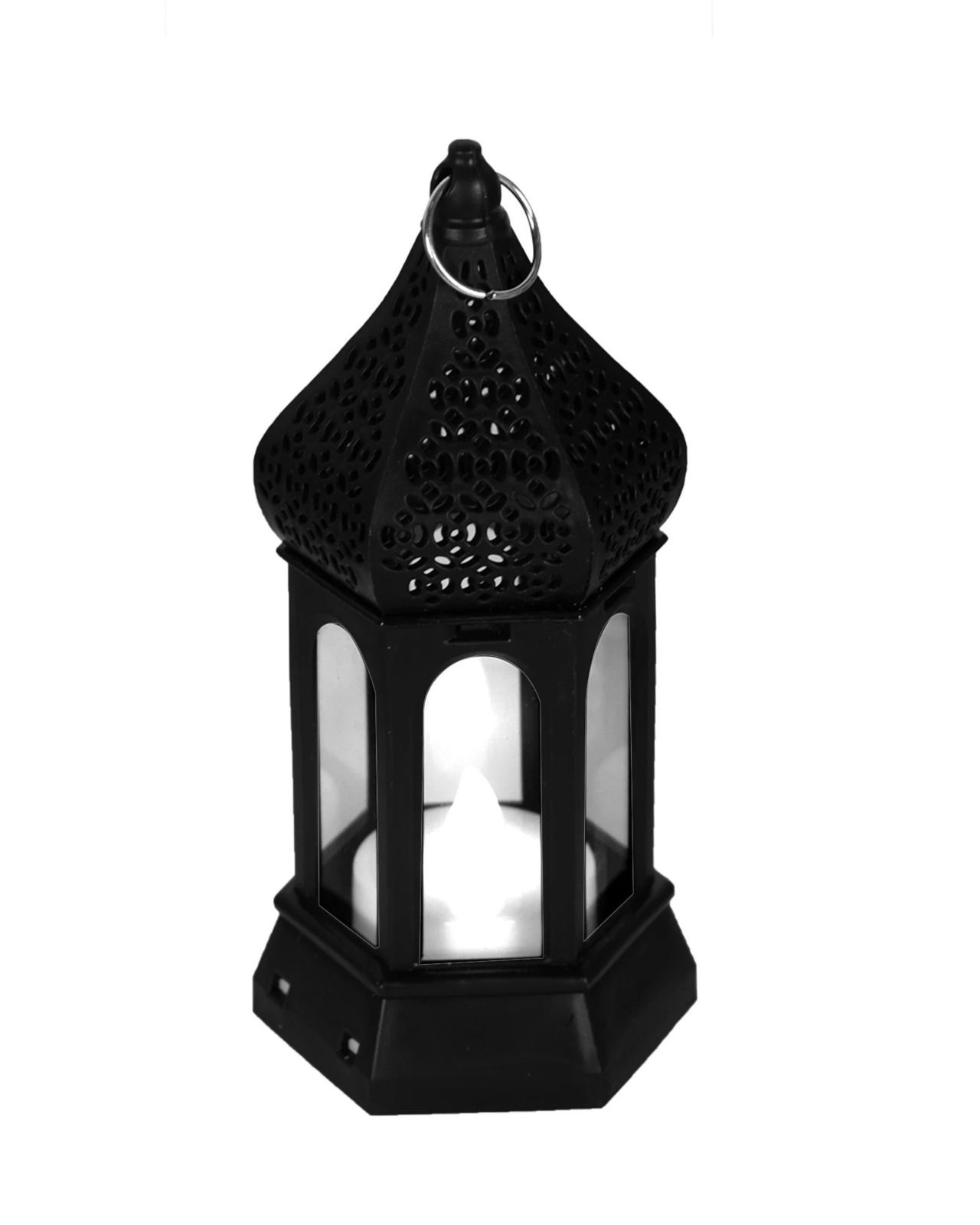 Antique Black Hexagonal Retro LED Candle Lamp