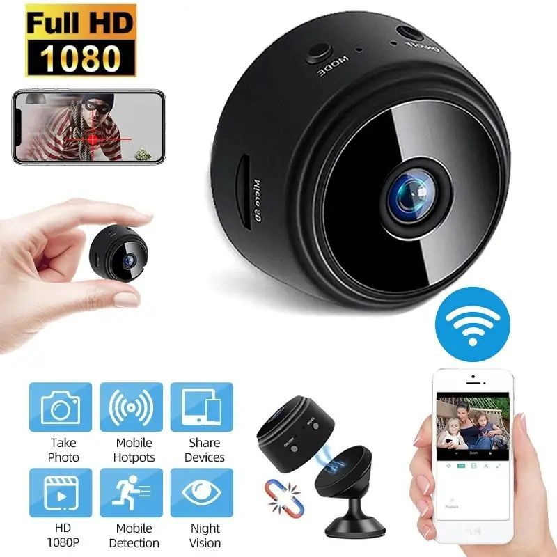 A9 Mini WiFi Camera with Stand and HD 1080P Monitoring