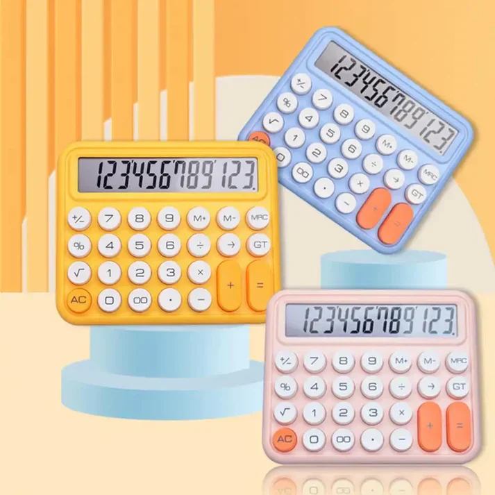 12-Digit Keyboard Style Calculator with Mechanical Buttons