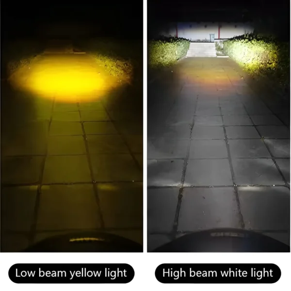 LED Motorcycle Headlight Bulb White and Yellow Fog Light