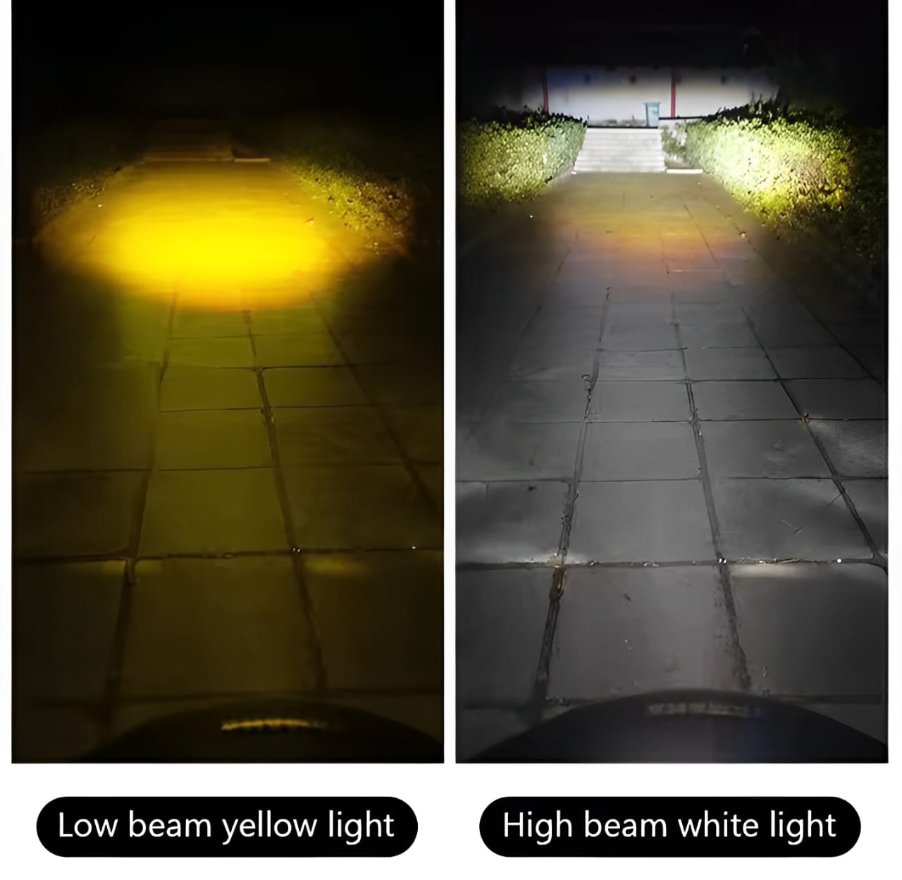 LED Motorcycle Headlight Bulb White and Yellow Fog Light