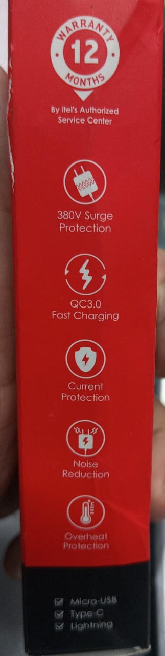 Itel 18W QC3.0 Fast Charge Adapter with Micro Cable