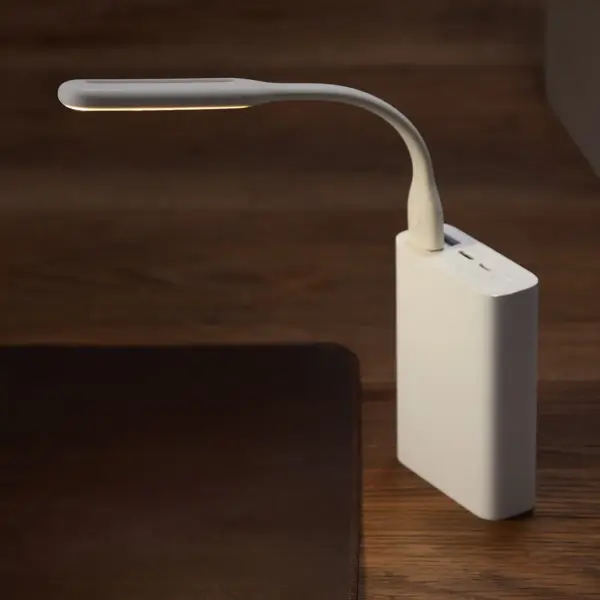 USB Portable Flexible Fan with LED Light for Laptop & Power Bank