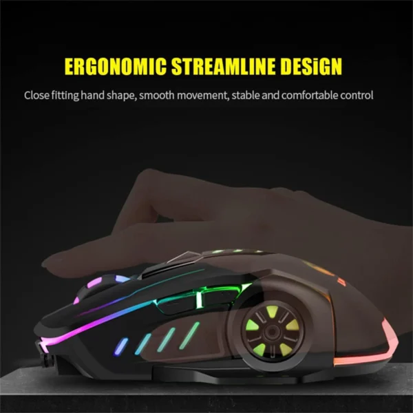 RGB Gaming Mouse with 6 Buttons and Customizable DPI