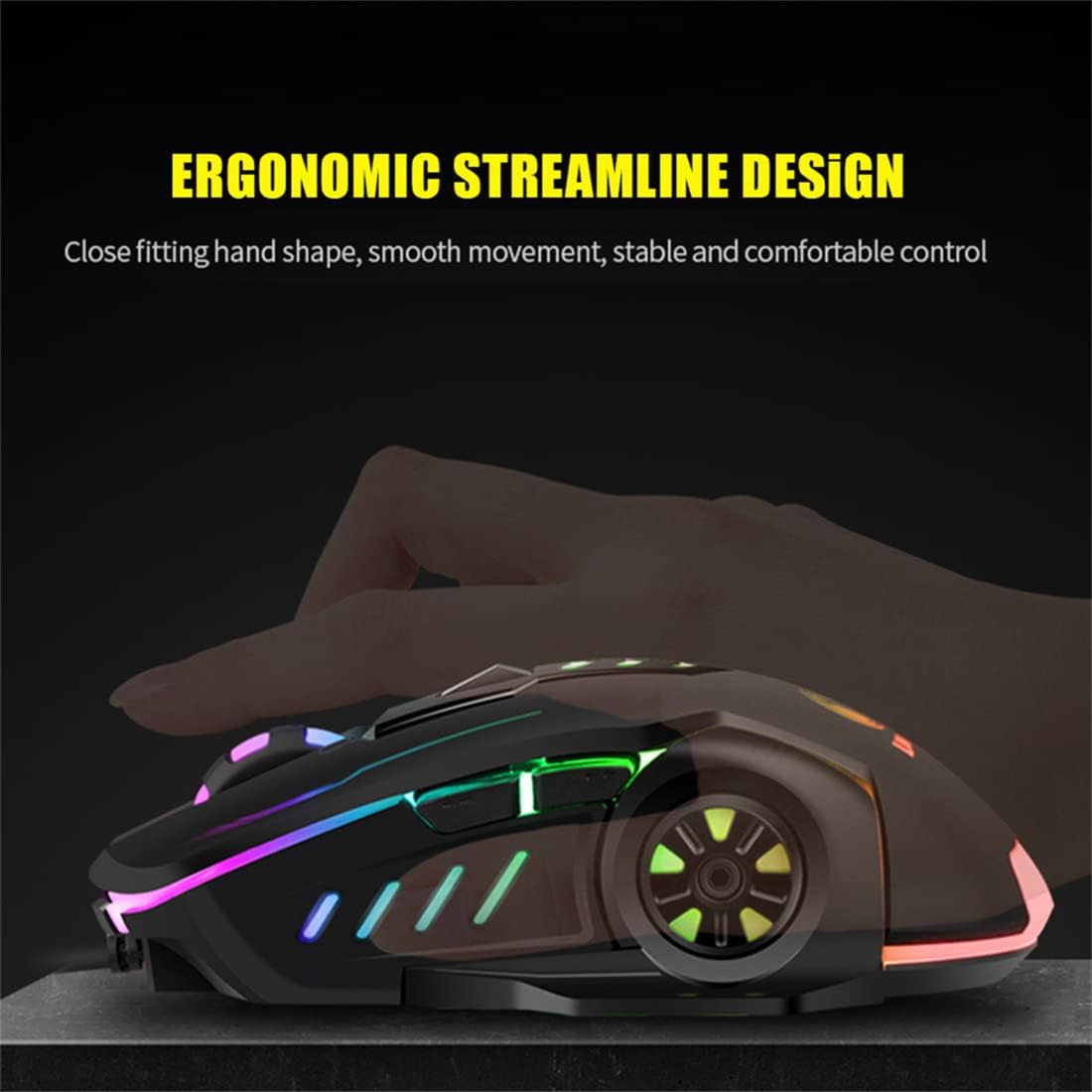 RGB Gaming Mouse with 6 Buttons and Customizable DPI