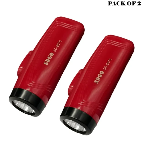 Pack of 2 USB Rechargeable Super Bright LED Flashlights