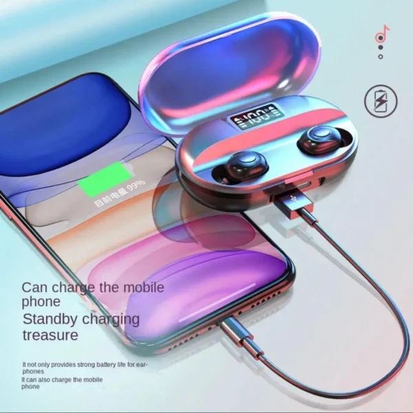 T2 TWS Wireless Earbuds Bluetooth 5.1 with LED Indicator