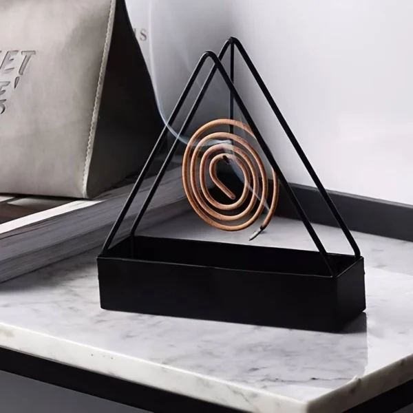 Triangle Iron Mosquito Coil Holder Black 15x12.5cm