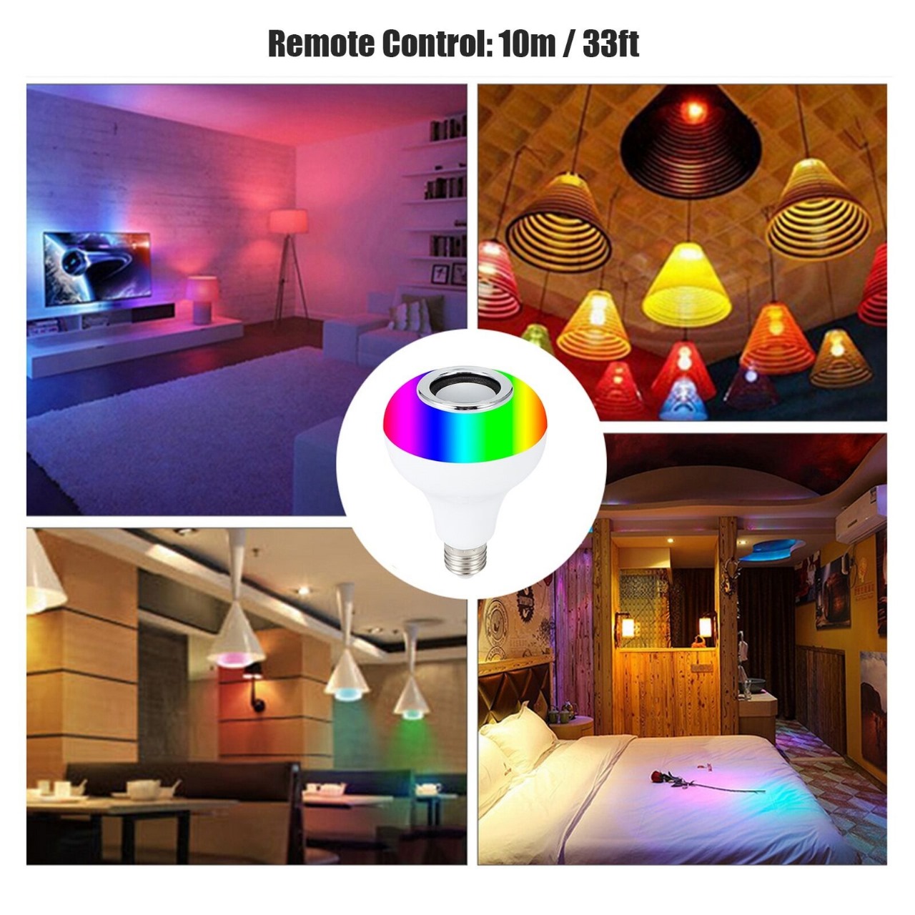 Smart LED Light Bulb with Bluetooth Speaker & Remote
