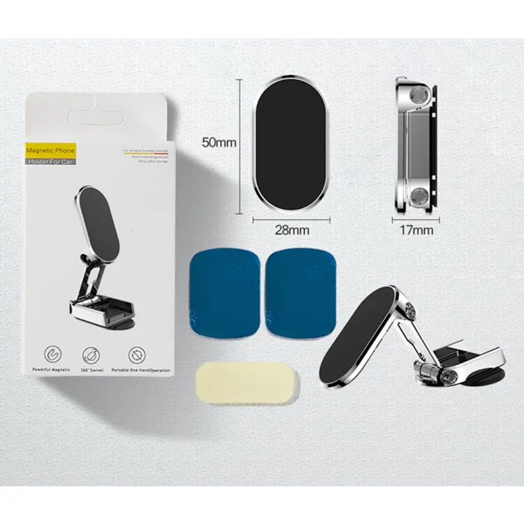 Folding Magnetic Car Phone Holder with 360° Rotation