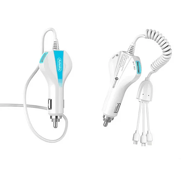 Aolike 3in1 Universal Car Phone Charger with Fast USB Ports