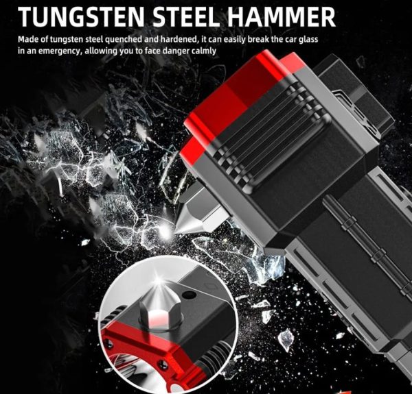 Rechargeable Multi-Mode LED Flashlight with Safety Hammer