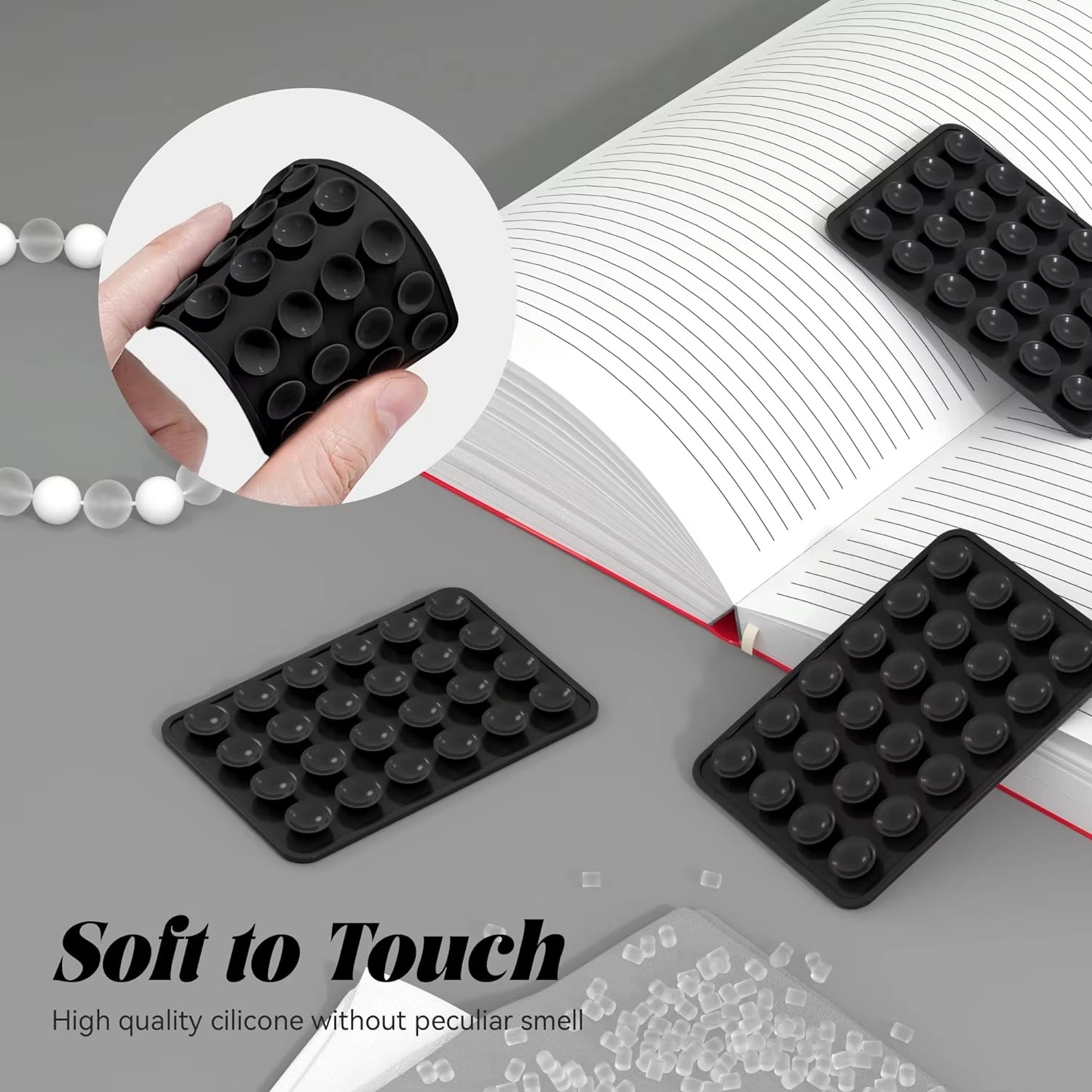 Silicone Bubble Grip Phone Holder with Dual Suction