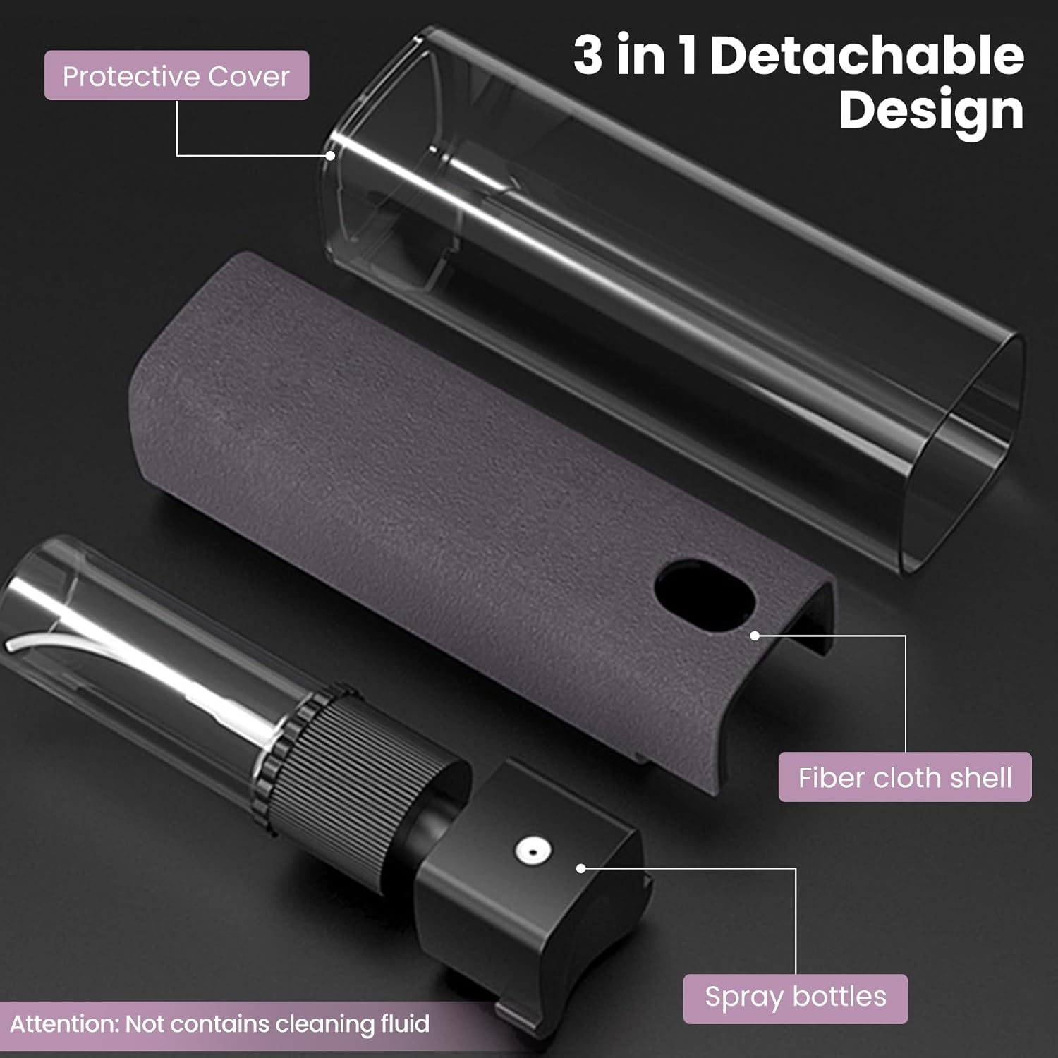 Portable Mobile Phone Screen Cleaner Spray with Microfiber Cloth