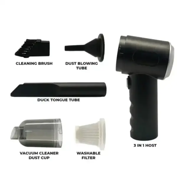 3-in-1 Portable Mini Cordless Vacuum & Air Duster
