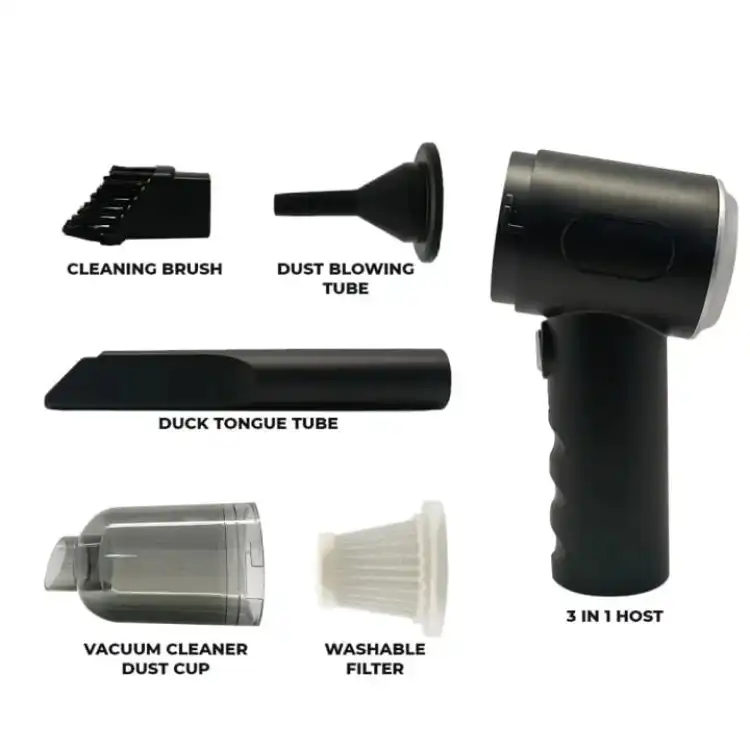 3-in-1 Portable Mini Cordless Vacuum & Air Duster