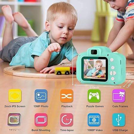 Kids Mini Digital Camera with Video, Games & 8x Zoom