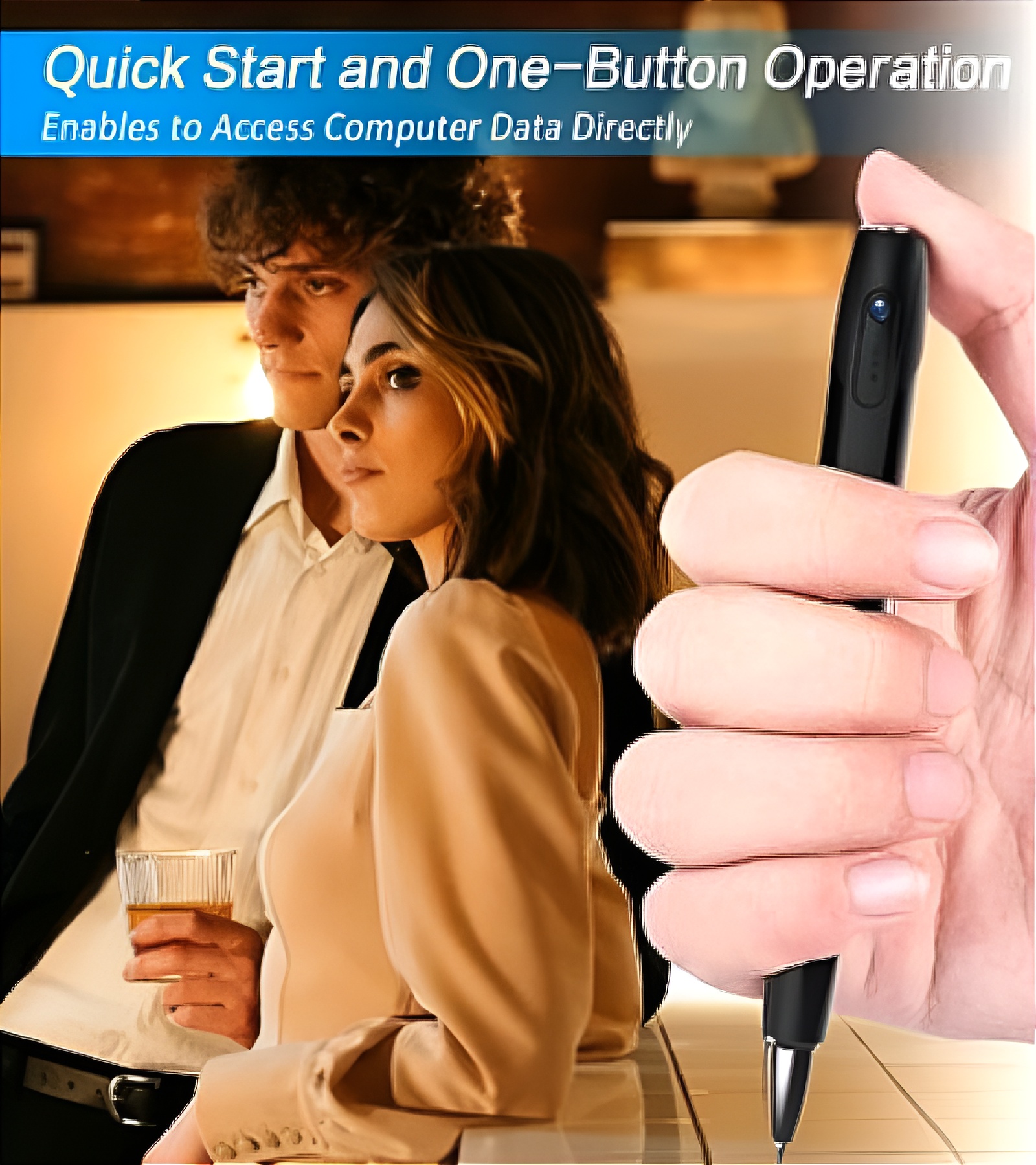 V8 HD 1080P Camera Pen with Voice & Photo Capture