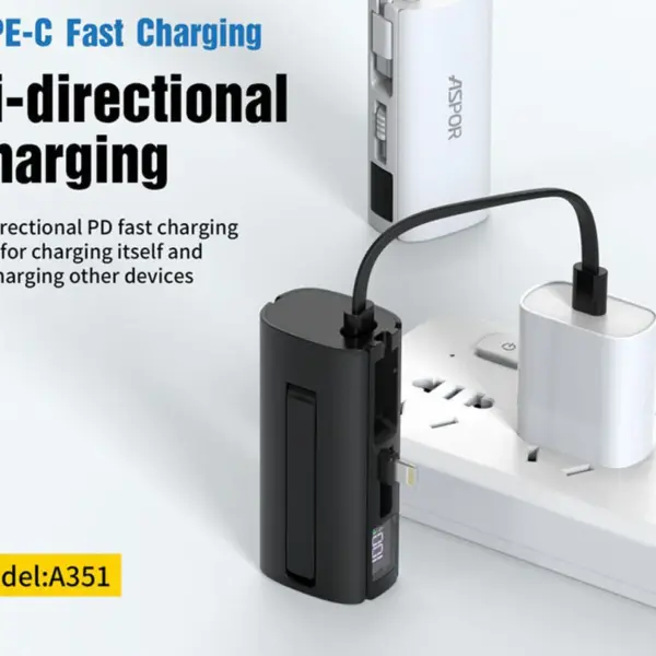Aspor A351 2in1 Portable Mini 5000mAh Power Bank