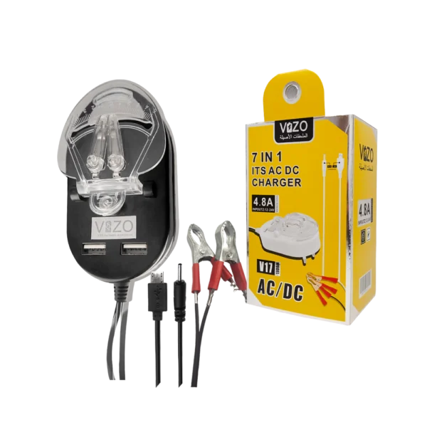 Vizo V17 7-in-1 Multi-Port Car Charger with Clip