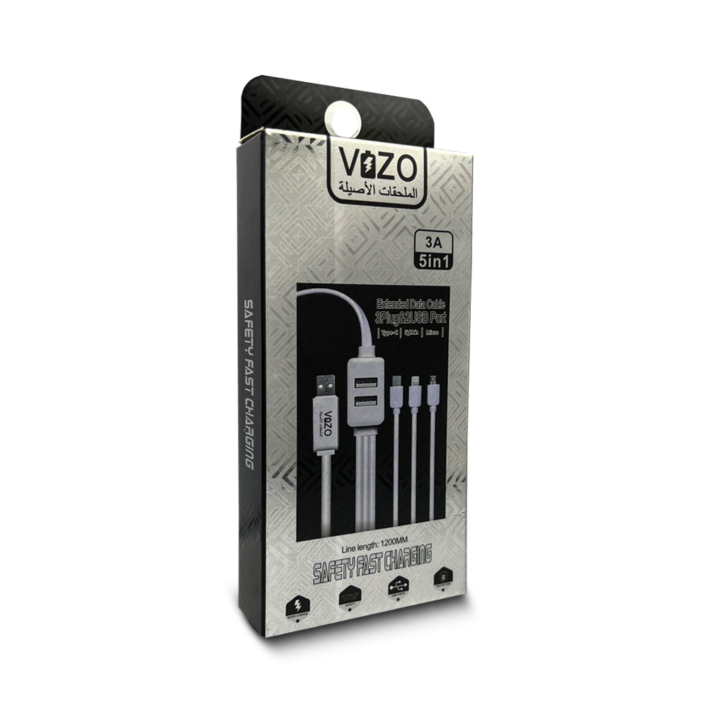 VIZO 5-in-1 Fast Charging USB Extended Data Cable