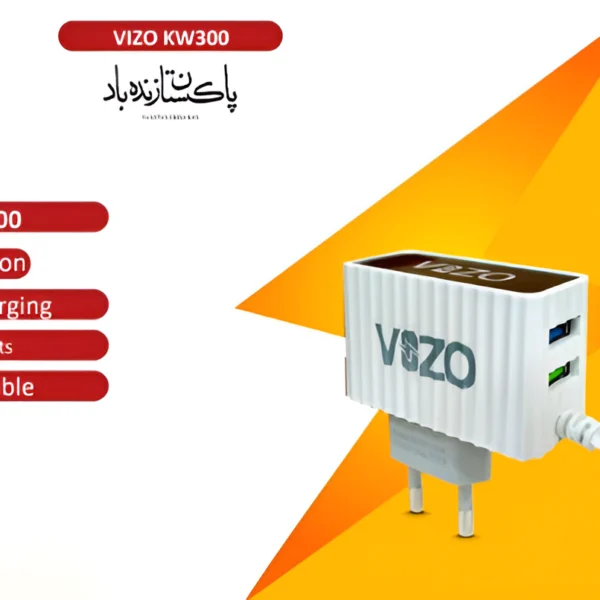 KW300 Dual USB Fast Travel Charger with Built-in Micro USB Cable