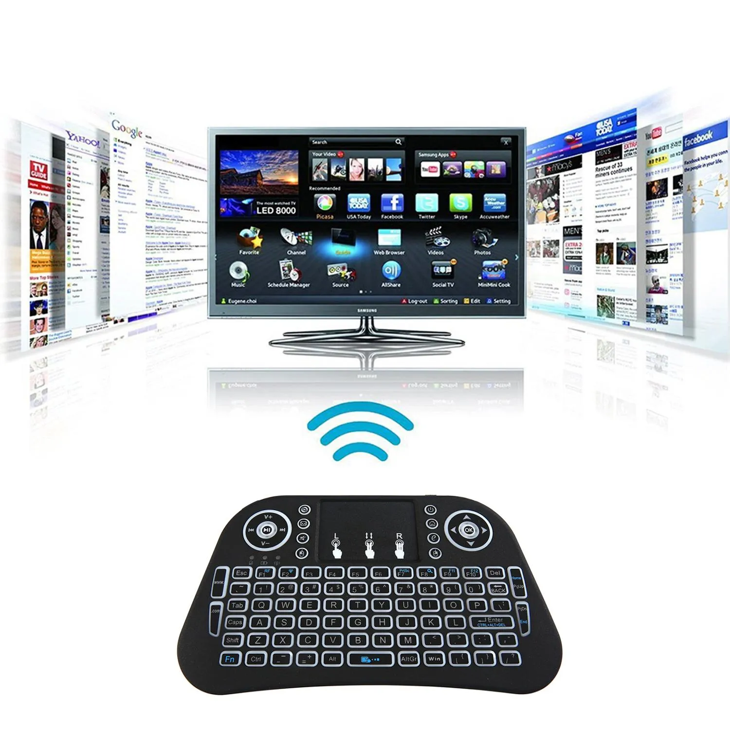 I10 Mini Wireless Bluetooth Air Mouse with Touchpad