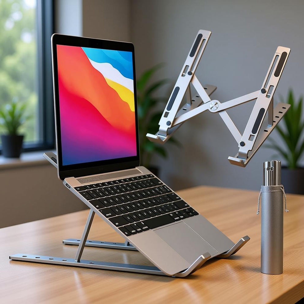 Aluminum Laptop Stand Folding Bracket 15-Inch
