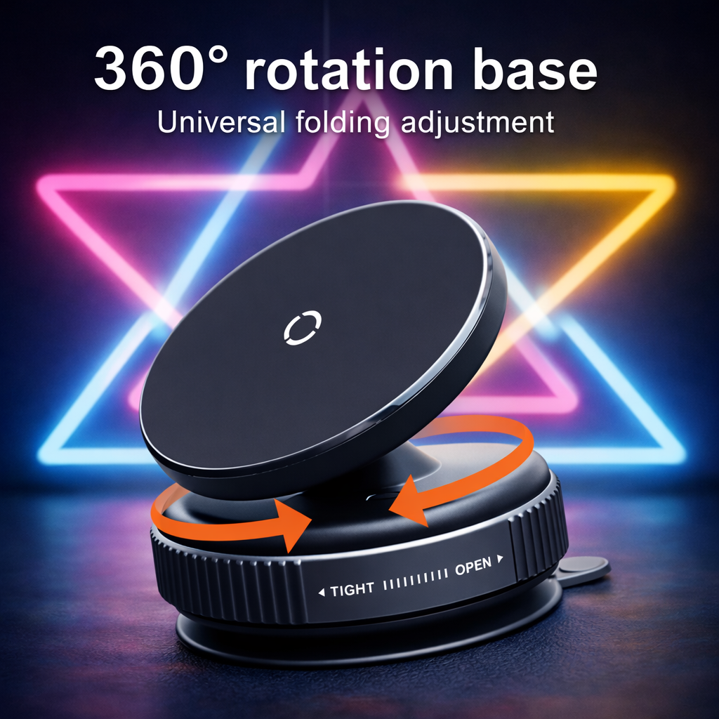 Strong Vacuum Magnetic Car Phone Holder 360 Rotation
