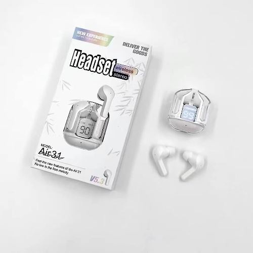 Air31 Wireless Crystal Transparent Bluetooth Earbuds