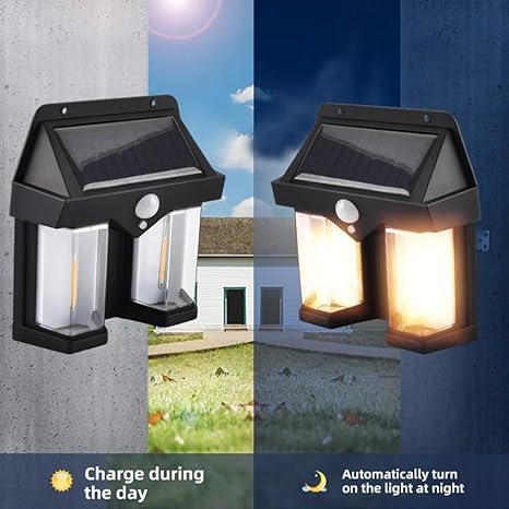 Outdoor Solar Wall Lamp with Induction Sensor Warm Light