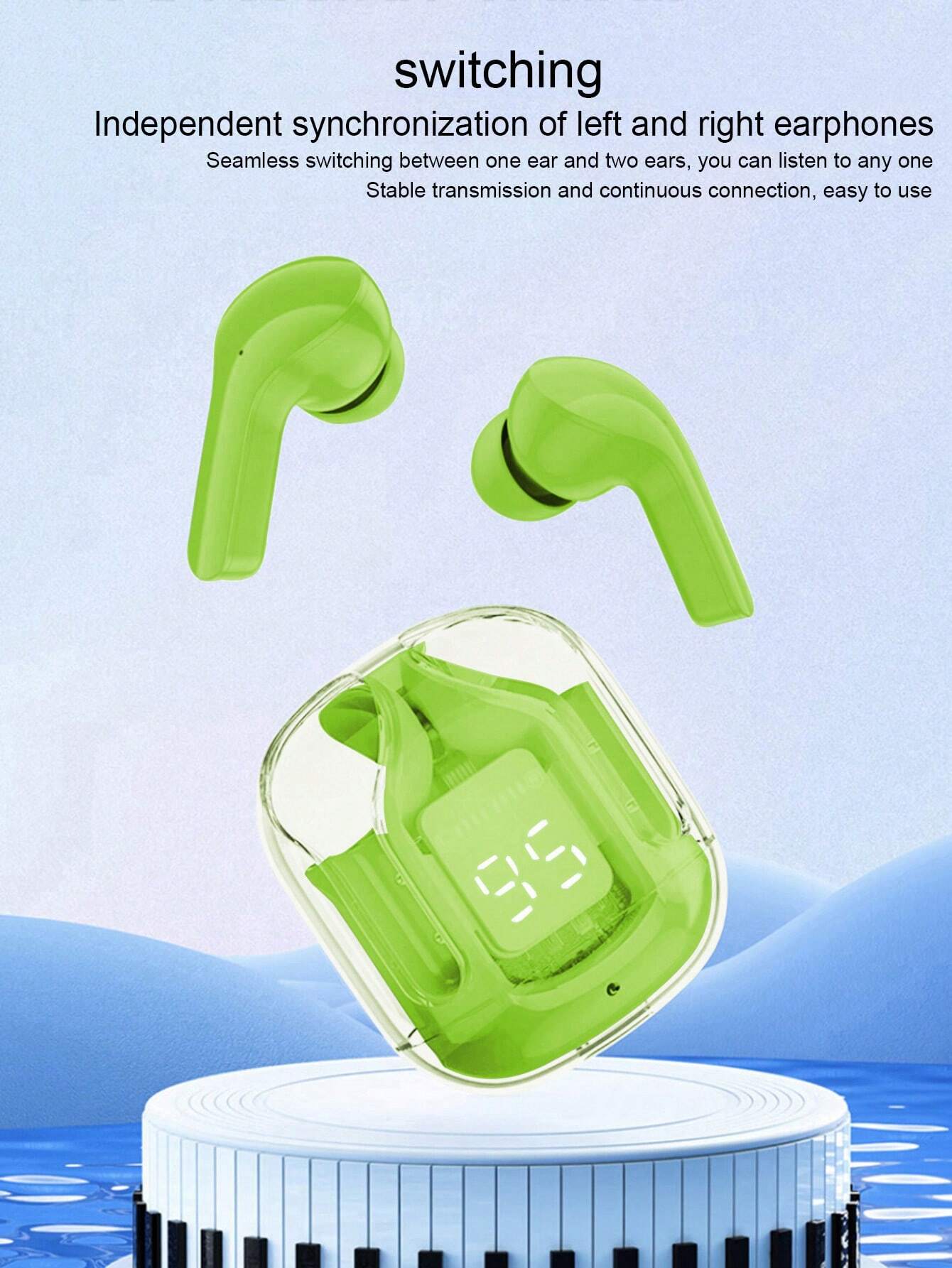 Air31 Wireless Earbuds Crystal Transparent Body