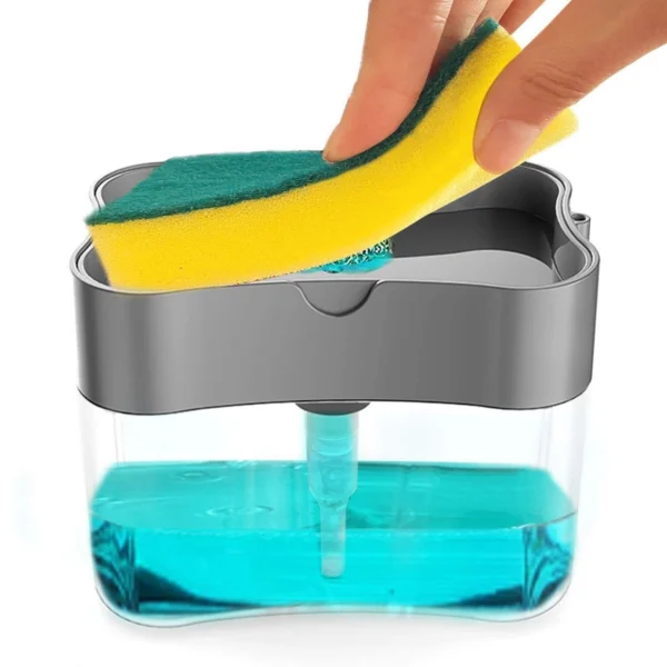 2-in-1 Dish Soap Pump Dispenser with Sponge Caddy
