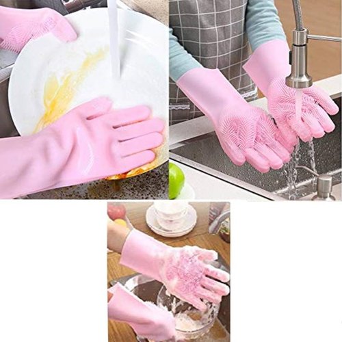 Silicone Full Finger Cleaning Gloves for Home Use
